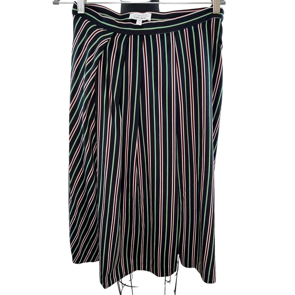 & Other Stories Black Multicolor Striped Womens Midi Skirt Size 8